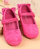 Babyoye Velcro Closure Solid Ballerina With Bow Applique - Fuchsia
