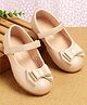 Babyoye Velcro Closure Ballerinas with Bow Applique -  Golden