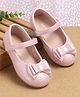 Babyoye Velcro Closure Ballerinas with Bow Applique -  Pink