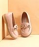 Babyoye Slip On Oxford Shoes with Bear Applique - Pink
