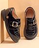 Babyoye Buckle Closure Solid Oxford Shoes - Black