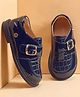 Babyoye Buckle Closure Solid Oxford Shoes - Blue