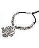 Milyra Oxodized Beads and Floral Detailed Necklace - Silver