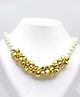 Milyra Gold Nugget Beads & Pearl Embellished Necklace  - Golden