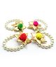 Milyra Set Of 4 Pom Pom & Floral Applique Detailed Bracelets - Multi colour