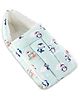 Babyhug 100% Cotton Sleeping Bag cum Carry Nest Penguin Print - Green| Soft & Cozy| Light Weight & Easy to Carry| Travel Friendly| Easy Zipper Closure| New Born Essential| Washable| Gifting Option