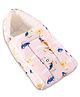 Babyhug 100% Cotton Sleeping Bag cum Carry Nest Transport Print - Peach| Soft & Cozy| Light Weight & Easy to Carry| Travel Friendly| Easy Zipper Closure| New Born Essential| Washable| Gifting Option