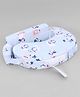 Babyhug Cotton Feeding Pillow With Belt Penguin Print - Blue | Fits upto waist size 36 inches