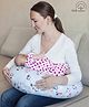 Babyhug 100% Cotton Feeding Pillow Penguin Print - Blue| Fits upto waist size 36 inches| Soft Support Cushion| For Breastfeeding| Removable Washable Cover| Full Body Support| Helps Maintain Posture