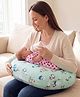 Babyhug 100% Cotton Feeding Pillow - Penguin Print - Green|Fits upto waist size 36 inches| Soft Support Cushion| For Breastfeeding| Removable Washable Cover| Full Body Support| Helps Maintain Posture