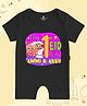 The Peppy Tend 100% Cotton Knit Eid Theme Half Sleeves My 1st Eid With Ammi & Abbu Text Printed Romper - Black