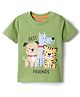 Babyhug Cotton Knit Half Sleeves T-Shirt with Animal Print - Multicolor