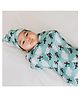 The Plush Club Jet Set Go Swaddle and Hat Set - Blue