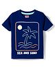 Babyhug Cotton Knit Half Sleeves T-Shirt With Beach Theme Print - Multicolor