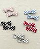 Radhya Accessories Set Of 5 Polka Dot Printed Bow Applique Detailed Alligator Hair Clips - Multi Colour