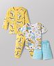 Babyhug Cotton Knit Full Sleeves Co-ord Night Suits With Animal Print Pack of 2 - Multicolor
