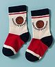 Mustang Knit Ankle Length Socks with Alphabet Design - Off White