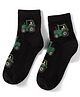 Mustang Knit Ankle Length Socks with Vehicle Design - Black