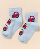 Mustang Knit Ankle Length Socks with Vehicle Design - Blue