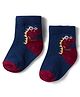 Mustang Knit Socks with Dino Design - Navy Blue