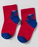 Mustang Knit Ankle Length Socks with Dino Design - Red