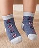 Mustang Knit Ankle Length Socks with Striped &  Boat Design - Blue