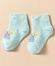 Mustang Knit Ankle Length Socks with Sun & Cloud Design - Mint