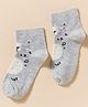 Mustang Knit Ankle Length Socks with Design - Grey