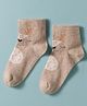 Mustang Knit Ankle Length Socks with Animal Design - Brown