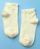 Mustang Socks with Floral Design & Bow Applique - Lemon