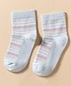 Mustang Knit Ankle Length Socks with Striped Design - Grey