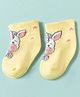 Mustang Knit Ankle Length Socks with Unicorn Design - Lemon