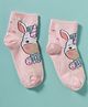 Mustang Knit Ankle Length Socks with Unicorn Design - Light Pink