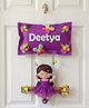 Fab Feltro Girl On Swing Personalised Felt Kids Hanging - Purple
