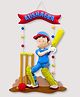 Fab Feltro Boy Playing Cricket , Personalised Felt Kids Room Décor