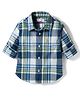US Polo Assn 100% Cotton Woven Full Sleeves Checked Shirt - Royal Blue