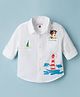 US Polo Assn 100% Cotton Woven Full Sleeves Nautical Theme & Puppy Printed Shirt - White