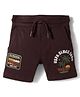 US Polo Assn 100% Cotton Woven Above Knee Length Beach Theme Embroidered Shorts With Patch - Dark Brown