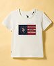 US Polo Assn Cotton Knit Half Sleeves T-Shirt with Brand Logo Patch - Off White