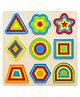 Hop N Play Wooden Shapes Puzzle Learning Toy, Montessori Brain Teaser Puzzle Board with 9 Geometric Shapes, Interactive Game Educational Toys for Kids, Multicolour, 3+ Years