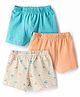 Babyhug 100% Cotton Single Jersey Knit Trunks With Nautical Theme Print Pack of 3 - Multicolor