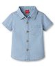 Babyhug Cotton Woven Shirt Half Sleeve Regular Collar Blue 6-9 Months