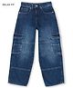Pepe Jeans 100% Cotton Woven Full Length Cut N Sew Jeans With Cargo Pockets - Navy Blue