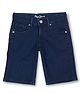 Pepe Jeans Cotton Knit Knee Length Solid Shorts - Navy Blue