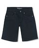 Pepe Jeans Cotton Woven Knee Length Solid Shorts - Black