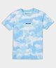 Pepe Jeans Cotton Knit Half Sleeves Tie & Dye T-Shirt with Brand Name Print - Sky Blue