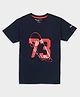 Pepe Jeans Cotton Knit Half Sleeves T-Shirt with Skate Print - Navy Blue