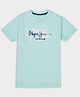Pepe Jeans Cotton Knit Half Sleeves T-Shirt Brand Name Print - Sea Green