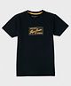 Pepe Jeans Cotton Knit Half Sleeves T-Shirt Brand Name Print - Black