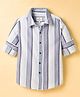 Pepe Jeans Cotton Woven Full Sleeves Striped Shirt - Aqua Blue